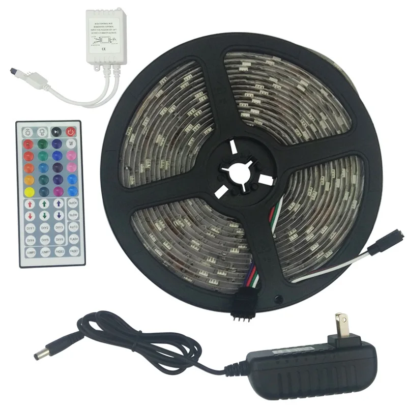 

LED Strip 5 M Set Infrared 44-key Controller 5050 RGB Colorful Epoxy Waterproof Low Voltage Soft Light Belt Article