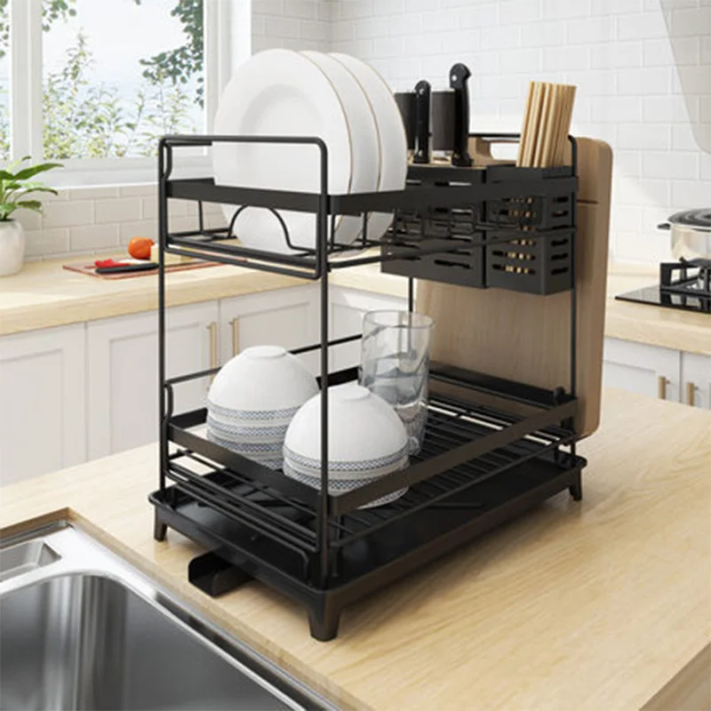 2/3 Tiers Cabinet Door Sink Rack Countertop Dish Storage Rack With Organizer  Kitchen Multi-function Dishwasher Rack Dish Rack - AliExpress