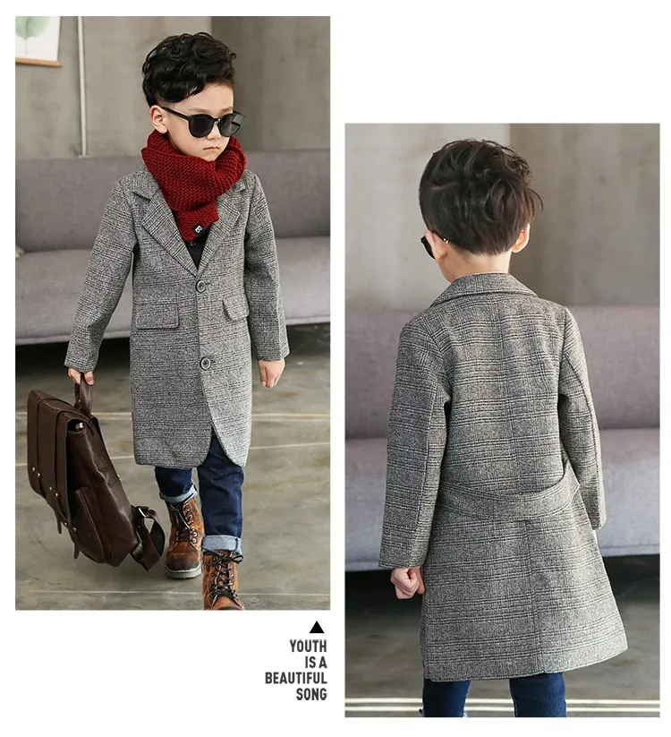 menino casaco turn collar casual primavera outono jaqueta para crianças outerwear cinza de alta qualidade