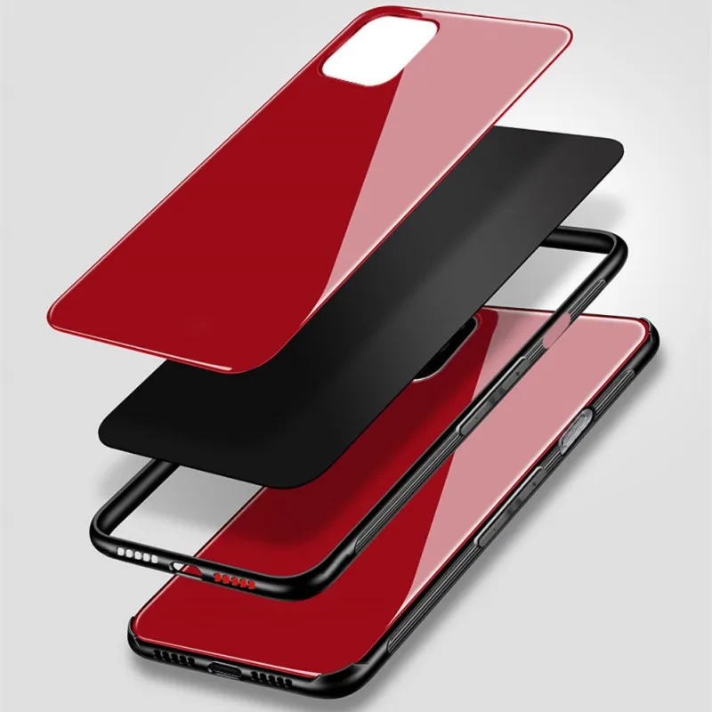 Модный чехол из закаленного стекла для iPhone 11 с картой памяти