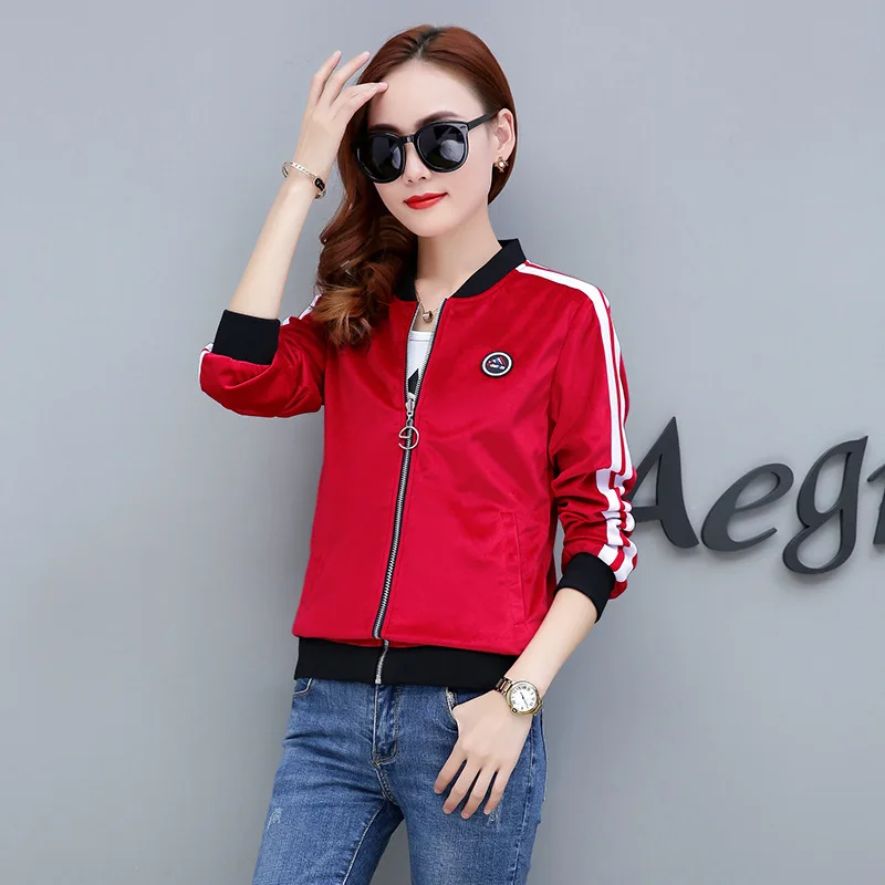 

Figure Chun Autumn Coat Women's Korean-style Younger Fashion Casual Double-sided Wear Gold Velvet Jacket Baseball Top