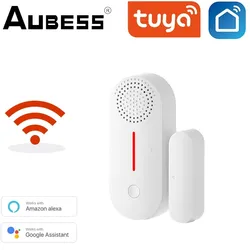 Aubess – capteur de porte WiFi Tuya, détecteurs intelligents d'ouverture/fermeture de porte, capteur de fenêtre Wifi Smart Life APP fonctionne avec Alexa,Google Home 