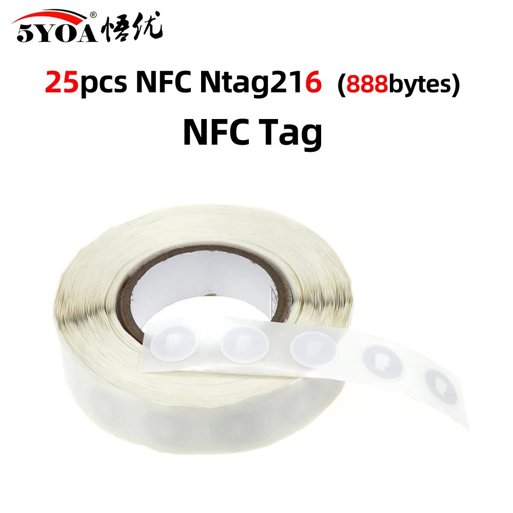 electric mortise lock 80/35/25/18pcs NFC Label 25mm NFC Stickers Protocol 13.56MHz ISO14443A Universal RFID Tags NFC Phones NFC Tag Badges linear access control keypads Access Control Systems