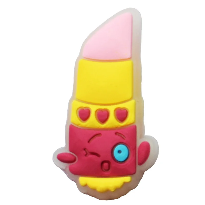 Shoe Decoration Buckle Charm Luminous sn eye lipstick mirror Accessories 1pcs DIY Combination kids gift