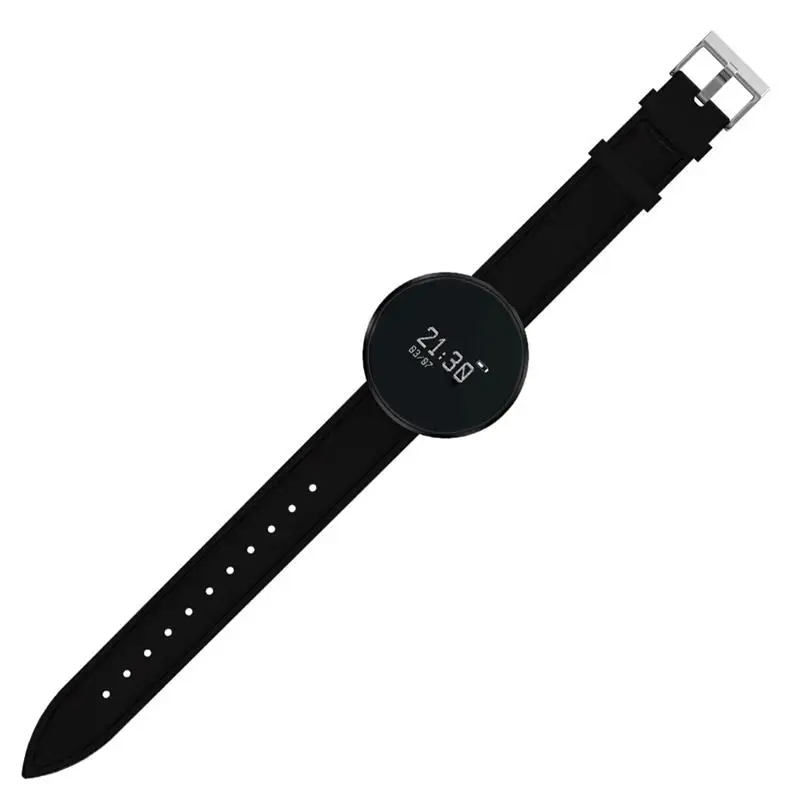 0.96 Inch Bluetooth Smart Watch with Round Dial Touch Screen and Heart Rate Monitor (Black Belt)