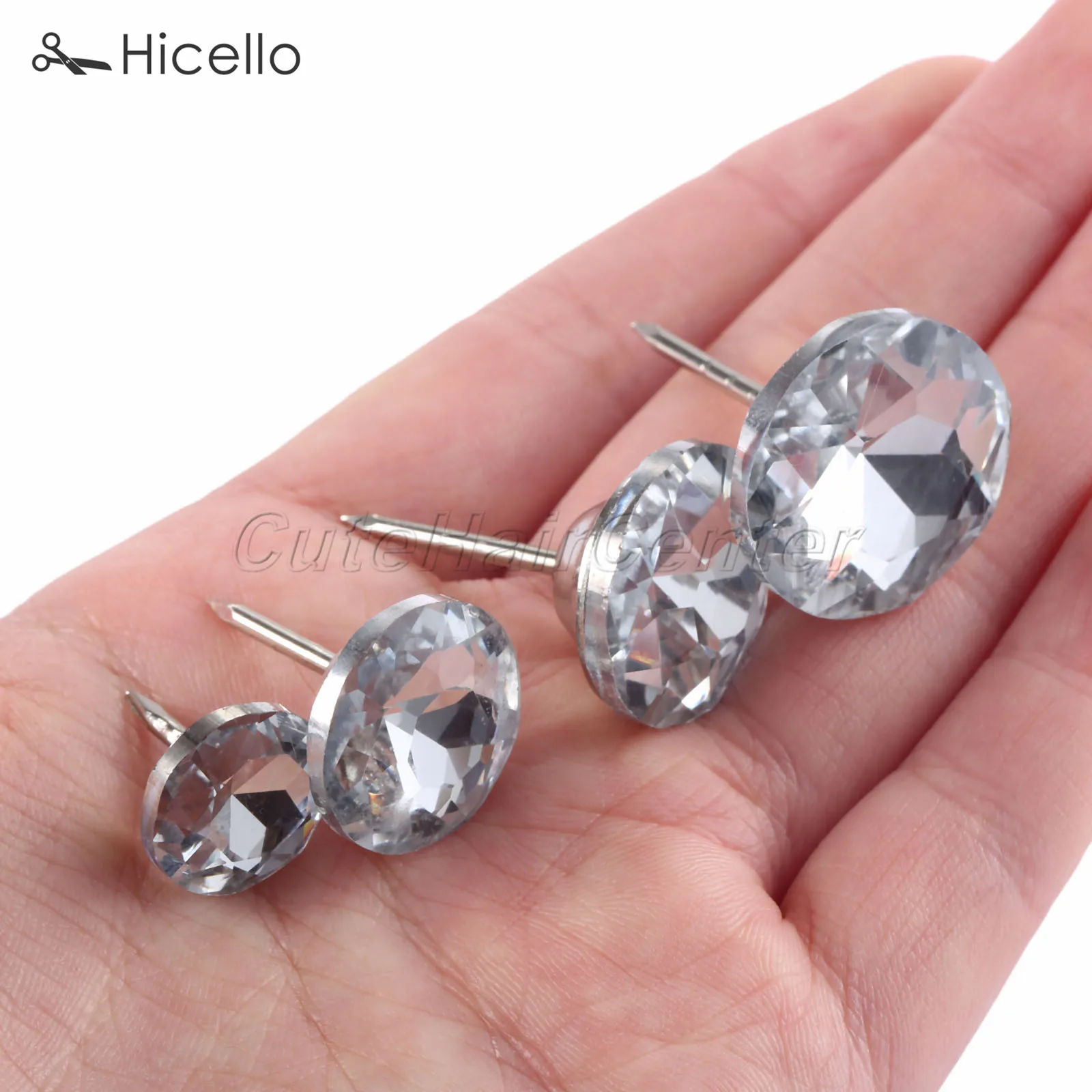 10pcs Crystal Nails Button Upholstery Glass Diamond Tacks Pins Knot 14mm/18mm/20mm/22mm Sewing Furniture Decoration Hicello 6