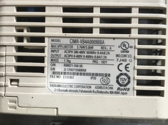Инвертор CIMR-VB4A0009BBA 380V 3.7KW/3.0KW, б/у, 90% ВНЕШНИЙ ВИД, 3 месяца гарантии, быстрая