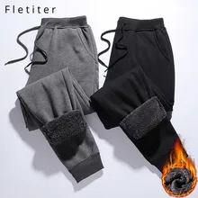 Fletiter спортивные штаны брюки мужские s Модные брюки мужские джоггеры pantalon homme шаровары мужской зимний Теплый Плюшевые брюки 5XL