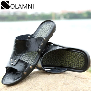 

Genuine Leather Men Sandals Summer Fashiom Slippers Men Outdoor Beach Casual Shoes Male Sandals Water Shoes Sandalia Masculina