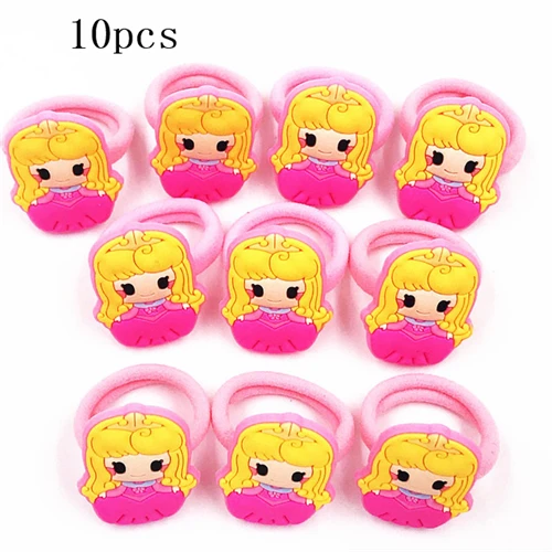 3-10pcs 10 шт., эластичная повязка для волос с изображением Микки и Минни, Русалочки, принцессы, Детские аксессуары для волос, резинка для волос для девочек - Цвет: 3-10pcs