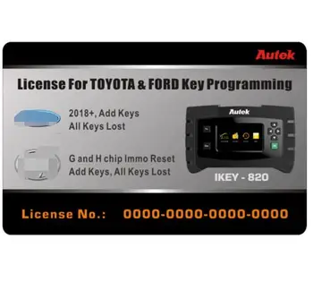 

Autek IKEY820 License for Ford 2018+ for Toyota G and H Chip All Key Lost Key Programming