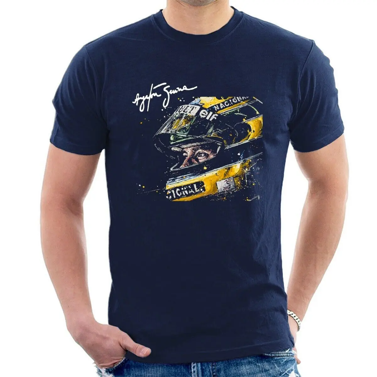 Забавная футболка Ayrton Senna Футболки унисекс Formula One все размеры D07 2019 | Мужская