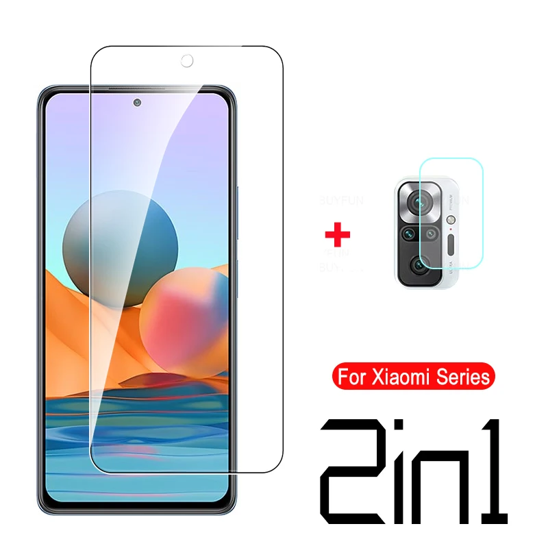 2 в 1 для xiao mi 10t pro полноэкранная защита из закаленного стекла xiaomi xiomi redmi note 10 с