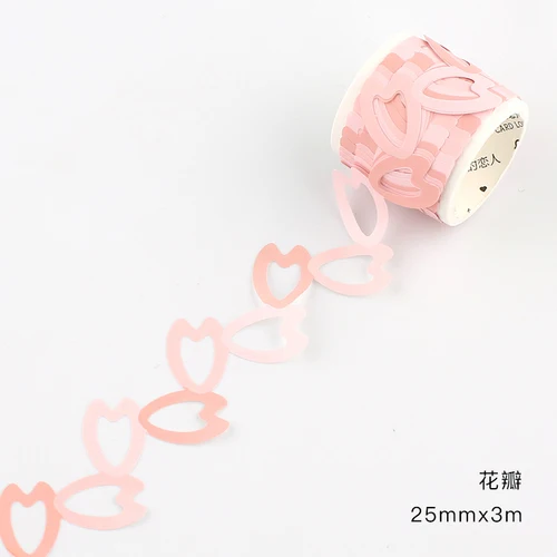 1 шт. Kawaii васи лента Сакура полые геометрические маскирующие ленты милые DIY наклейки Скрапбукинг планировщик книга Kawaii канцелярские принадлежности - Цвет: 25mmx3m
