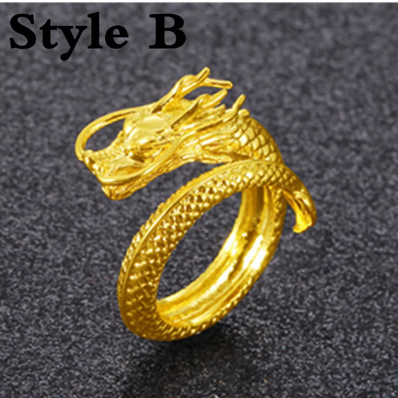 HNSP властный дракон кольцо для мужчин Открытый регулируемый размер мужские кольца панк палец ювелирные изделия