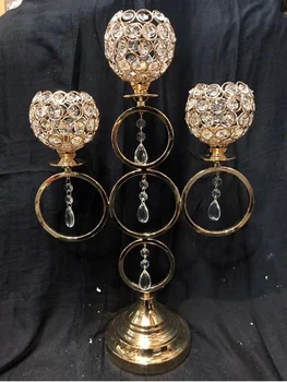 

10pcs )3 arm crystal candelabras 50cm height for wedding decor