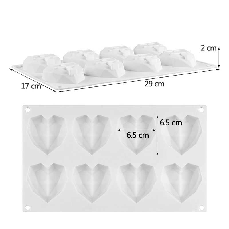 8 полости 3D Любовь Сердце Силиконовые формы для мыла многоразовый силикон формы для украшения мыла DIY домашнее искусство мыла
