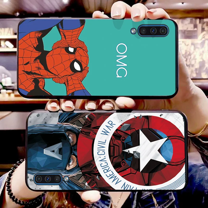 Черный чехол ТПУ ForSamsung A20 A20E A30 чехол для телефона в стиле Марвел с задняя крышка для SamsungGalaxy A10 A30 A50 A70 чехол на A30s A50s M10 M40