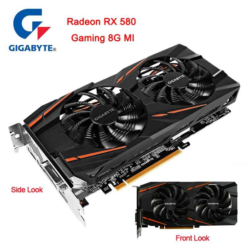 

Gigabyte Graphics Card RX580 Radeon 8GB RX500 Series GDDR5 PCI Express X16 3.0 Video Graphics Card External for PC Desktop Used