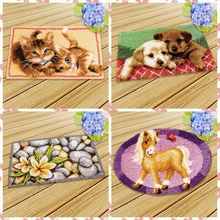 Crochet à loquet pour tapis en toile, tapis de broderie, points de croix, Kits de crochets tricotés