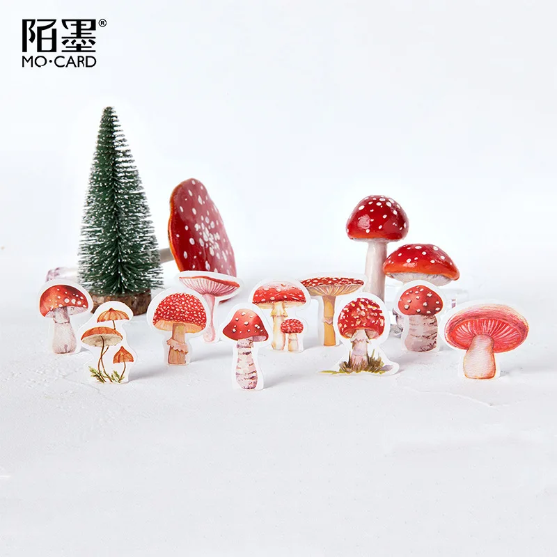 45pcs/pack Mushroom Decorative Stickers DIY Decoration Diary Stickers Cute