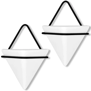 

Home Goods Modern Hanging Planter Pots (2-Pack), Small Decorative Wall Planters for Cactus Decor and Hanging Plants, Wall Hangin