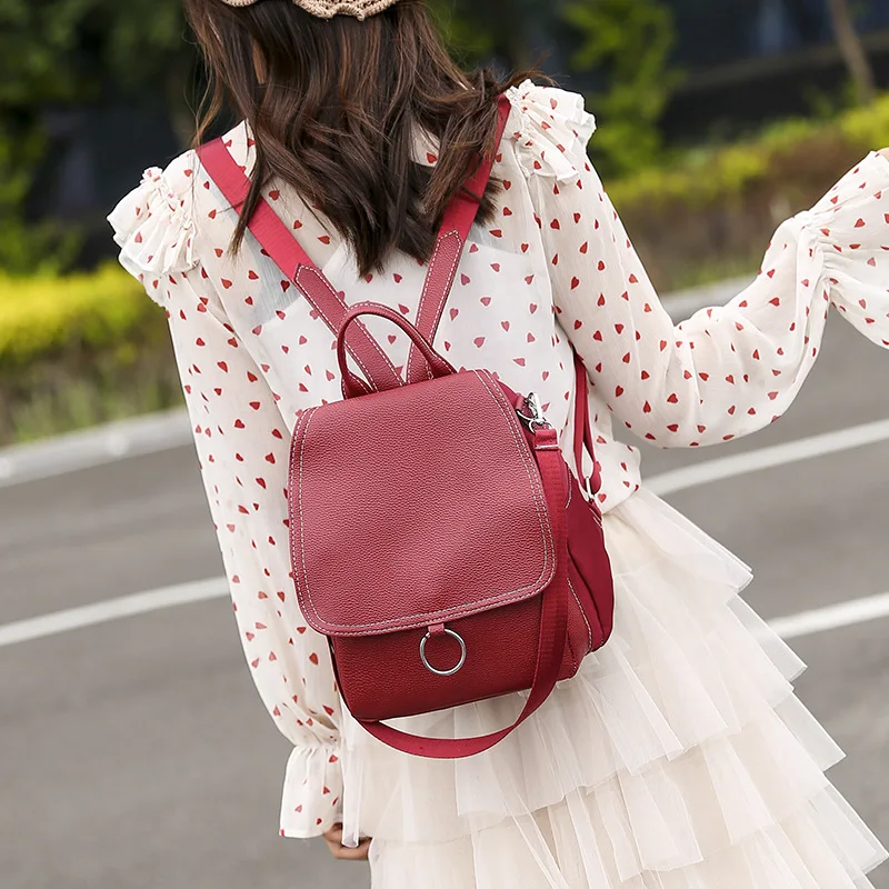 

2019 New Style WOMEN'S Backpack Cool When College Style Pu Women's Small Backpack Backpack Women's College Style Bag