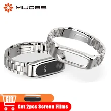 Mi jobs Металлический Ремешок Браслет замена для xiaomi mi band 2 ремешок из нержавеющей стали Смарт-часы аксессуары mi band 2 браслет