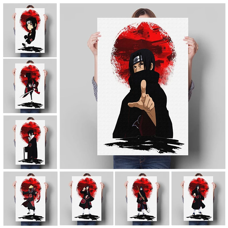 Uchiha Itachi аниме украшения принты Наруто манга холст домашний Декор Спальня постер