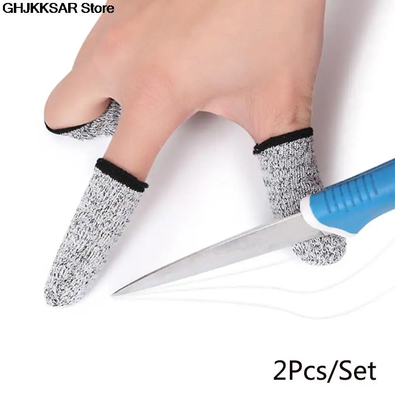 Kitchen Anti-Cut Finger Cover Peel Shell Vegetable Picking Cutting Finger Cover 2pcs Protective Peel Fingertip Gloves