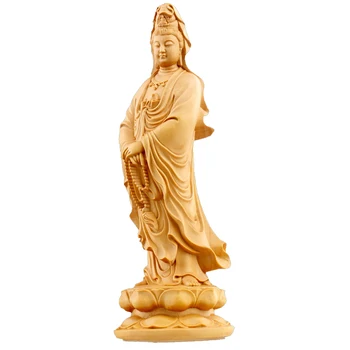 

BUDDHA STATUE SMALL GOD FIGURINE SCULPTURES BUDDHISM FIGURE WOOD ART&CRAFT DECORATIONS CHINESE BODHISATTVA R24