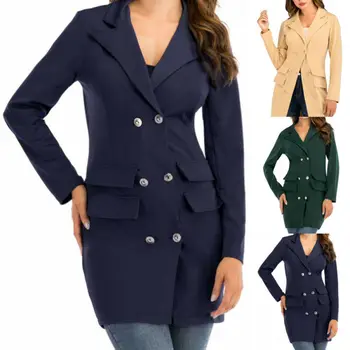 

OL Smart Casual Women Ladies Long Sleeve Slim Blazer Suit Coat Work Jacket Formal Suit Plus Size Office Lady Long Fit Jackets