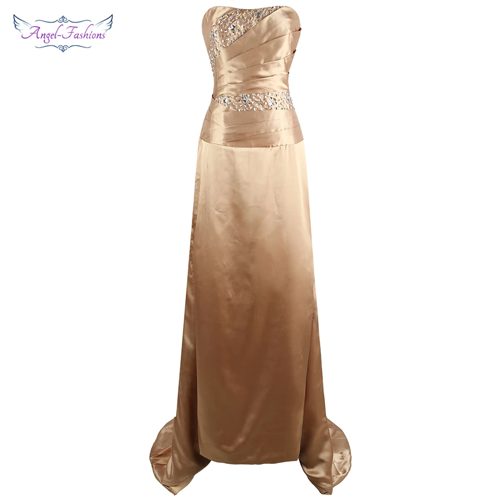 Angel-fashions женский гофрированный без лямок бисерная шнуровка с коротким шлейфом