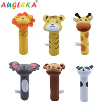 Hochet éducatif en forme de bâton pour bébé, jouet de dessin animé, marionnette à main vocale, bâton de préhension, jouets sensoriels pour nouveau né, hochet en peluche