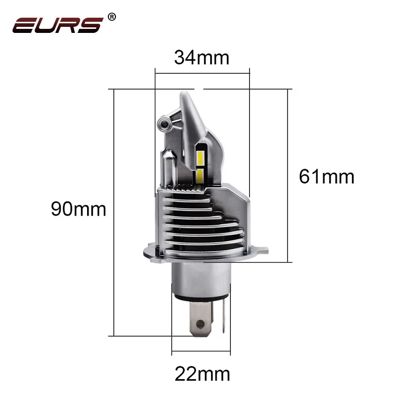 Günstig EURS 2 stücke Kämpfer H4 Led lampe 12V 24V 6500K 5800LM High Low Weiß Strahl H4 LED lampe Kämpfer Form 10 Größe Original Lampe