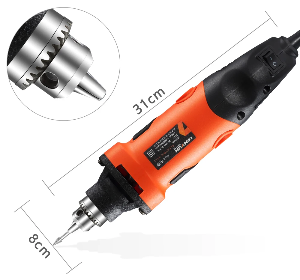 LOMVUM 400 Вт Мини электрическая дрель гравировальный инструмент шлифовальный станок мощный металлический режущий ремонт роторные инструменты шлифовальный станок резьба