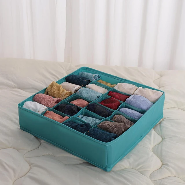 Dormitory closet organizer for socks home separated underwear storage box  30 grids bra organizer foldable drawer organizer