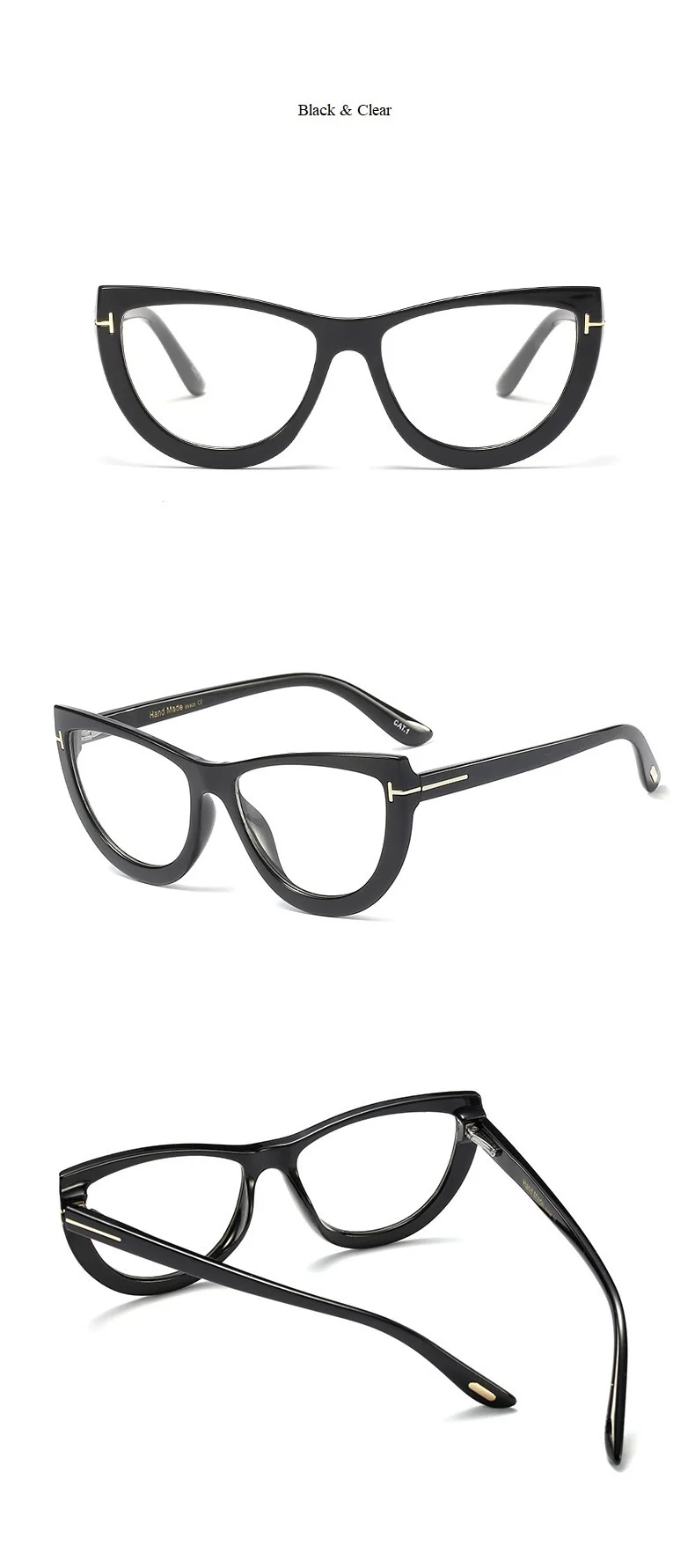 2019 Роскошные брендовые овальные прозрачные очки для женщин винтажные Ретро Черные кошачьи очки оправа женские компьютерные очки