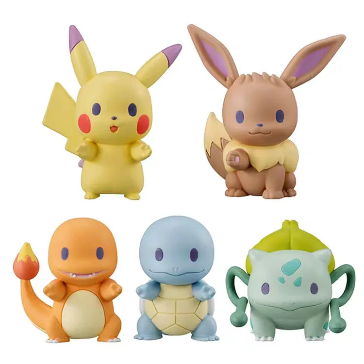 5PCS/set Pokemon Pikachu New Row of stations ornaments Capsule Collection Dolls Action Toy Figures Model Toys for Children