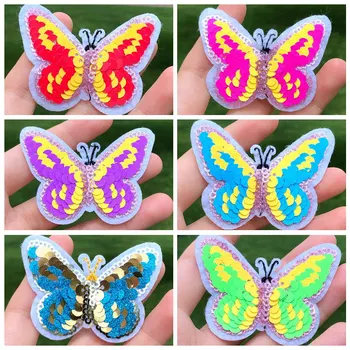 

Prajna Colorful Butterfly Series Sequin Patch Embroidered Patches For Clothing Iron On Patches For Kids Jacket Clothes Applique