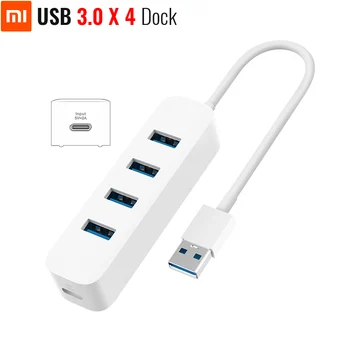 

Original Xiaomi USB 3.0 Dock 4 Port Expand 33g Fast Transmission USB-C Power Input For Assistant Light Cute Easy Portable