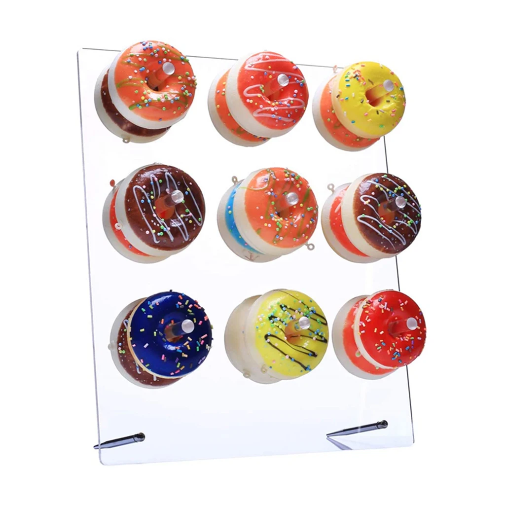 Clear Donut Display Wall Stand Holder Doughnut Bagels Table Decor Reusable for Wedding Birthday Party Treats Supplies