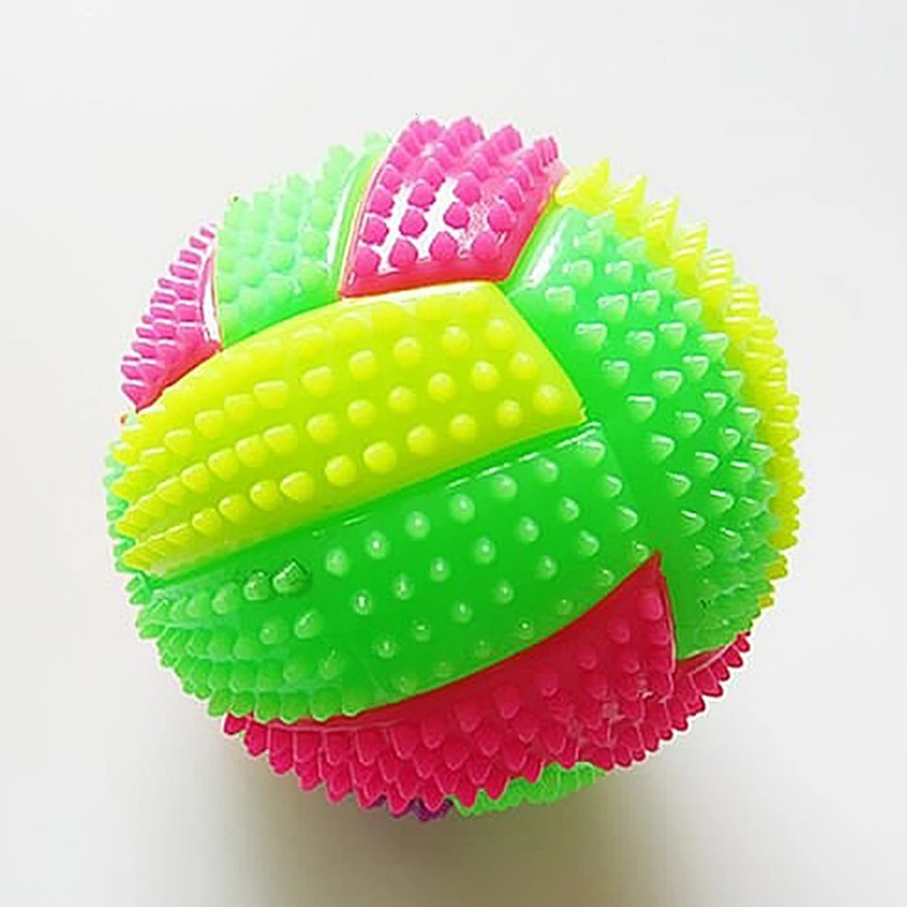 Мигающий Футбол Форма светодиодный светильник звук надувной мяч Забавная детская игрушка для собак