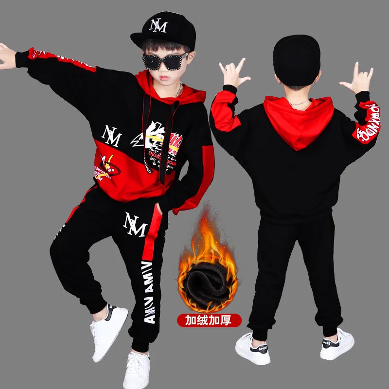Autumn Spring Kids Clothes Boys 6 7 8 9 10 11 12 13 14 Years Boys Clothing Set Sports Suit Boys Hooded Jacket And Pants Outfits (14)