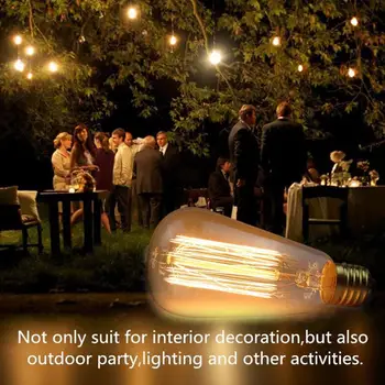 

E27 W-Filament Bulb Glass Incandescent Bulbs Edison Light Bulb Tungsten Filament Transparent Lights Antique Retro Lamp