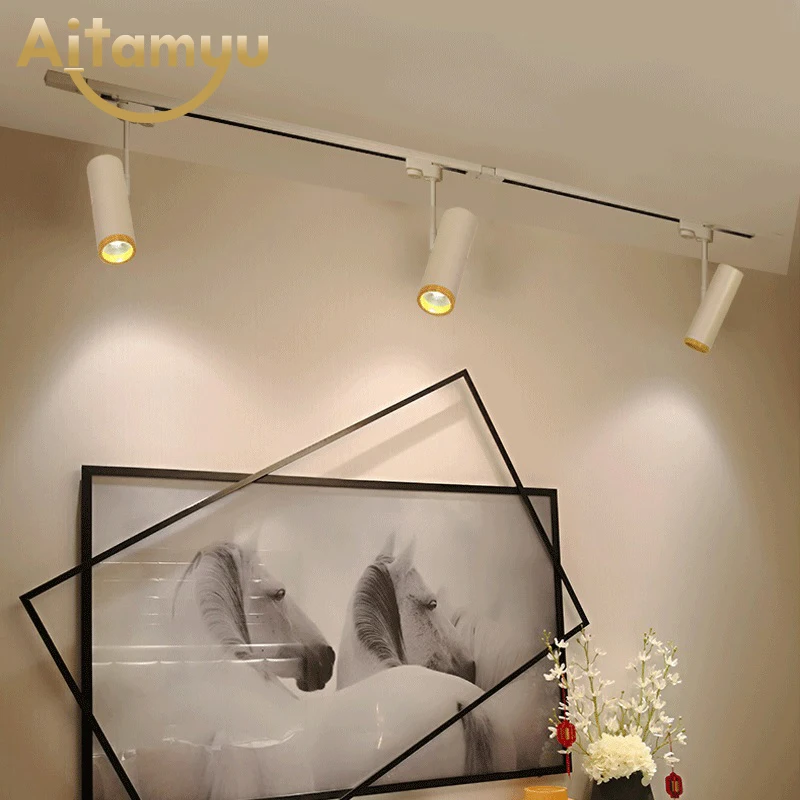 

Luminaria Nordic Wood LED Ceiling Lamp for Restaurant Kitchen Modern Bedroom Rotating Track Light Fixtures Hang lamp