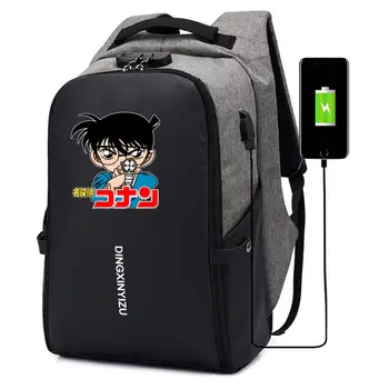 

anime Detective Conan Backpack UNISEX Anti-theft Laptop bag USB Charging Knapsack student book Bags teenagers Travel backpack