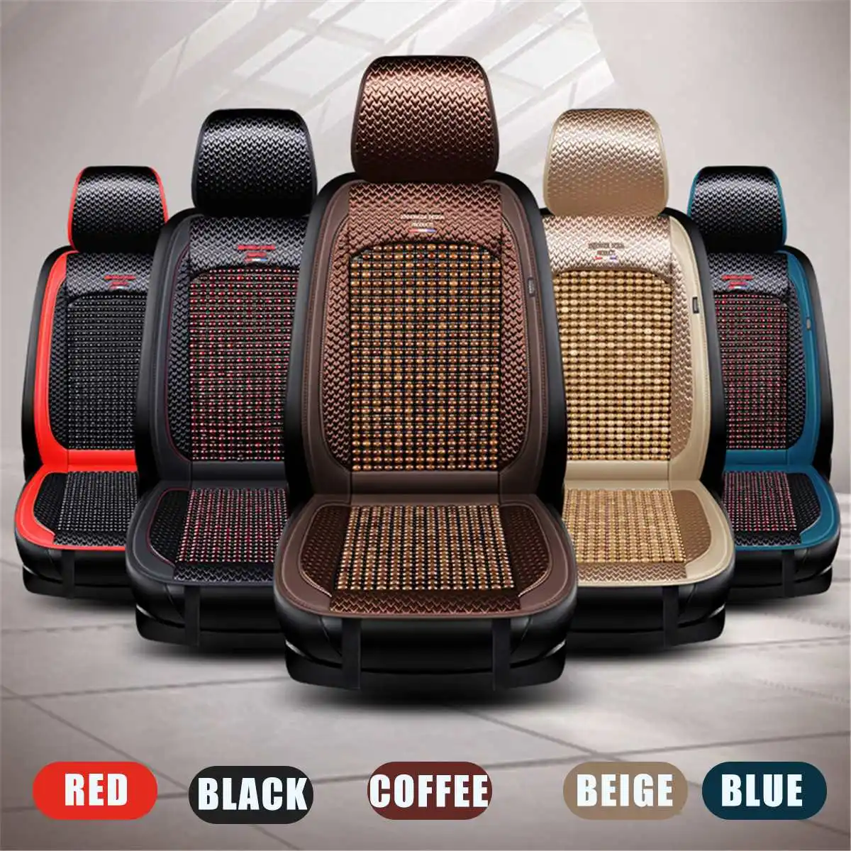 Car Seat Covers Breathable Summer Cooling Beads Leather + Bamboo Auto Front Cushion Protector Universal | Автомобили и мотоциклы