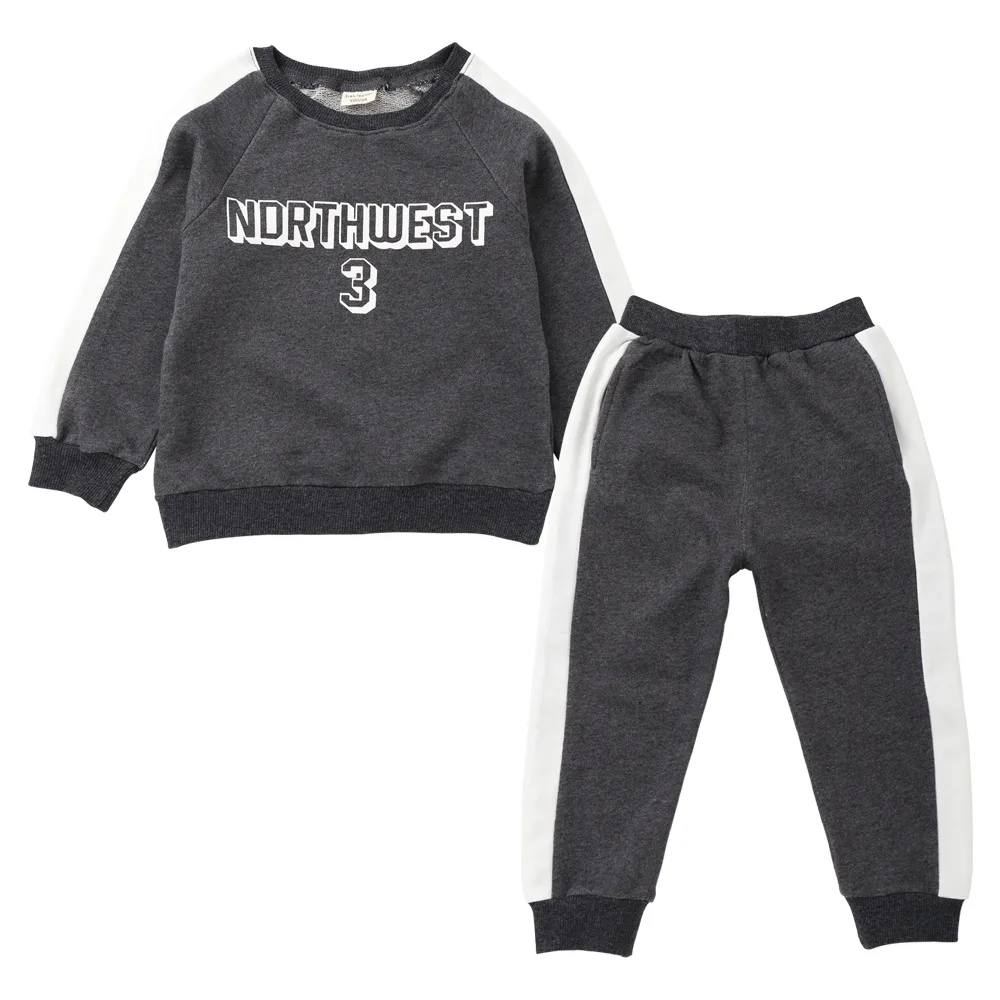 

CHILDREN'S Suit Autumn Casual Sweatshirt Two-Piece Set Medium-small Childrenswear Pure Cotton Long Sleeve round Neck Sweater