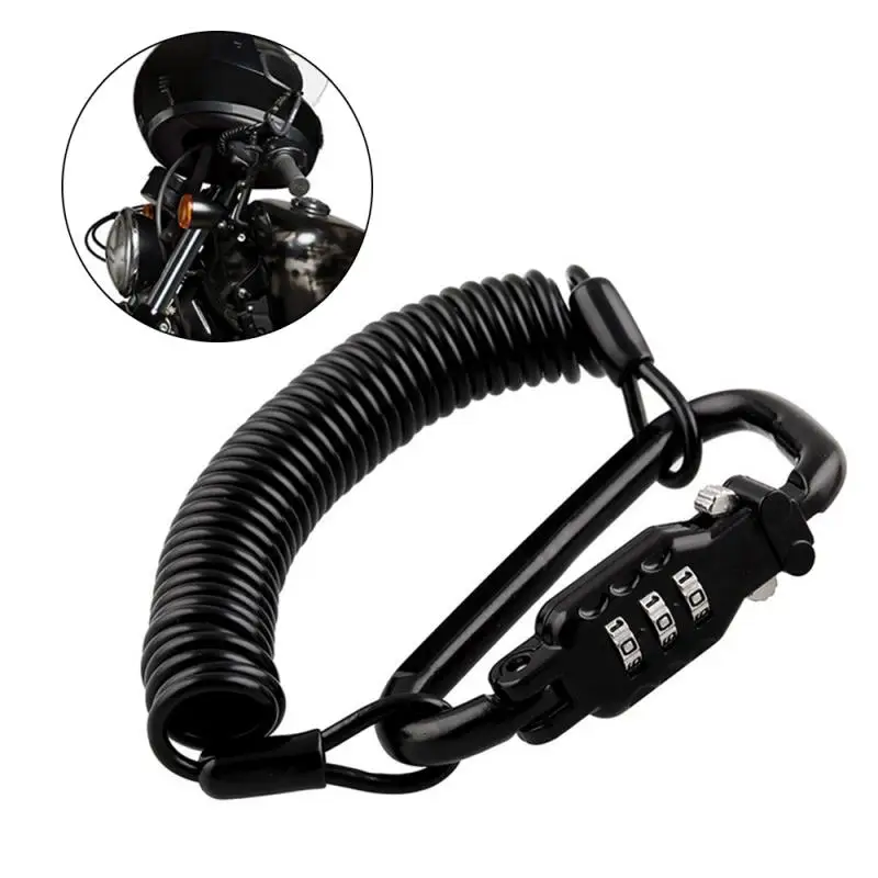 3 Digit Motorcycle Helmet Lock With Cable Anti theft Combination PIN